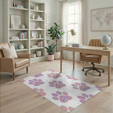 Rainbow Multi-color and Patterns Rainbow Paw Print Kids Area Rug
