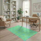 Modern Geometric Green Teal Area Rug