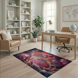 Abstract Area Multi-color and Patterns Cosmic Nebula Swirl Abstract Area Rug