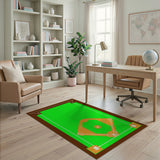 Baseball Diamond Green Area Rug