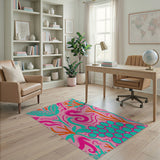 Vibrant Pink Seahorse Coral Area Rug