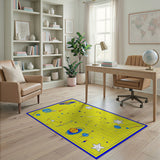 Kids Space Galaxy Cartoon Area Rug