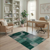 Geometric Modern Green Emerald Green Abstract Geometric Area Rug