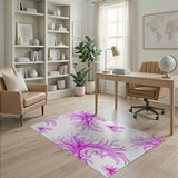 Elegant Pink Swirling Floral Area Rug