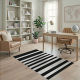 Bold Black White Striped No. 62 Area Rug