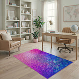 Vibrant Pink-to-Blue Scales Area Rug