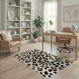 Multi-color and Patterns Cream Leopard Print Tufted Area Rug