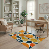 Vibrant Citrus Fruit Pattern Area Rug