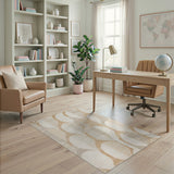Beige Interlocking Arch Geometric Area Rug