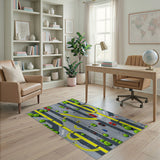 Cartoon City Street Roads Area Rug