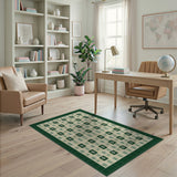 Green Windowpane Check Area Rug