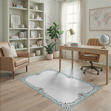 Traditional Teal Persian Border Area Rug