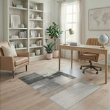 Abstract Distressed Grey Area Rug