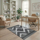 Geometric Black and White Black White Southwestern Geometric Area Rug