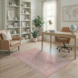 Traditional Persian Floral Blush Pink Persian Floral Area Rug