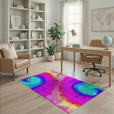 Vibrant Tie-Dye Rainbow Swirl Area Rug