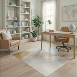 Abstract Area Beige and Neutral Abstract Beige Organic Shapes Area Rug