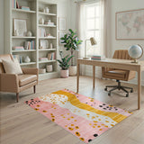 Pink Abstract Shape Area Rug