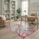 Vintage Pink Sakura Blossom Area Rug
