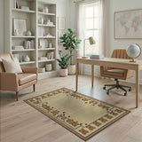 Adorable Teddy Bear Border Beige Area Rug