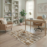 Beige Skeleton Heritage Folk Art Rug