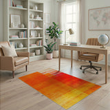 Orange Bold Orange Geometric Stripe Area Rug