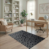 Grey Geometric Modern Grey Geometric Lattice Area Rug