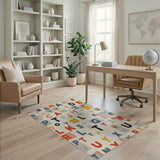 Multi-color and Patterns Playful Multi-Color Alphabet Kids Area Rug