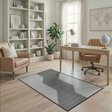 Grey Geometric Staircase Illusion Rug
