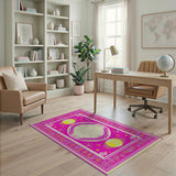 Vibrant Pink Celestial Geometric Rug