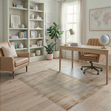 Beige Tan Geometric Stripe Area Rug