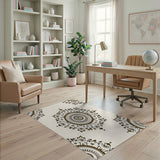 Cream Mandala Boho Area Rug