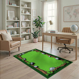 Cartoon Forest Log Frame Green Area Rug