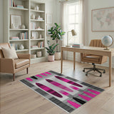 Bold Pink Surfboard Geometric Area Rug