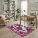 Traditional Persian Pink Ornate Medallion Area Rug
