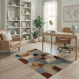 Abstract Arced Geometric Area Rug