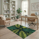 Tropical Palm Monstera Leaf Area Rug