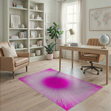 Vibrant Pink Sunburst Area Rug