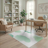 Abstract Mint Green Watercolor Splash Area Rug