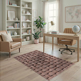 Beige Basket Weave Woven Area Rug