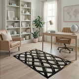 Distressed Woven Lattice Area Rug