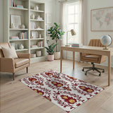 Red Gold Traditional Persian Floral Rug