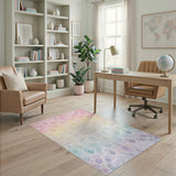 Rainbow Handprint Kids Washable Area Rug