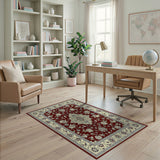 Traditional Persian Red Area Rug with Floral Medallion
