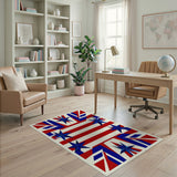 Patriotic Blue Star Striped Area Rug