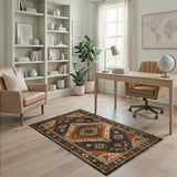 Southwestern Orange Southwestern Geometric Area Rug