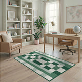 Green Geometric Plaid Area Rug