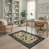 Vintage Halloween Bat Silhouette Area Rug