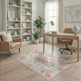 Pink Peony Floral Vintage No. 2 Area Rug