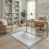 Geometric Modern Black White Geometric Frame Area Rug